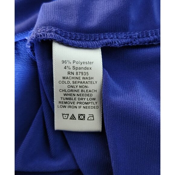 Vintage Simonton Says Womens Top Medium Blue Polyester/Spandex - Picture 4 of 4